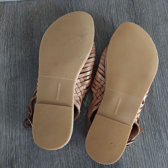 Authentic Hand Crafted Mexican Leather Huaraches Woven Sandals Tan Size 10 US - Picture 6 of 8